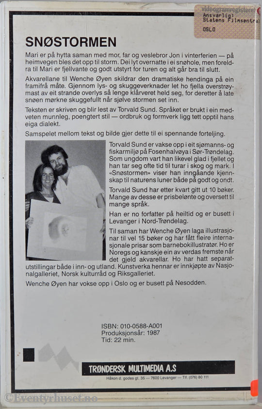 Snøstormen – 1987 . VHS Big Box.