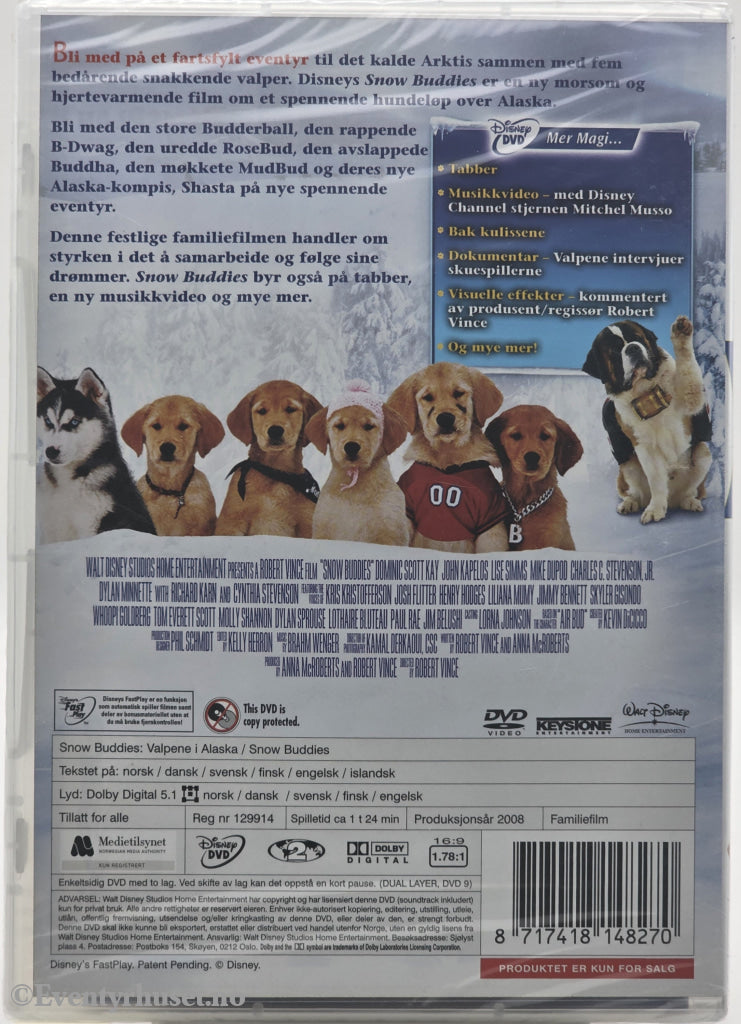 Snow Buddies – Valpene i Alaska . 2008 . DVD. Ny i plast!