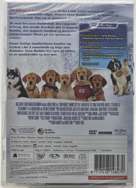 Snow Buddies – Valpene i Alaska . 2008 . DVD. Ny i plast!