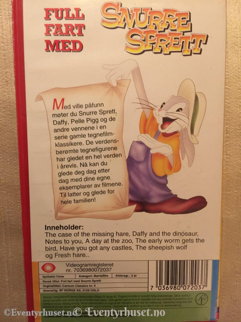 Snurre Sprett. 1993. Full Fart Med Snurre Sprett. Vhs. Vhs