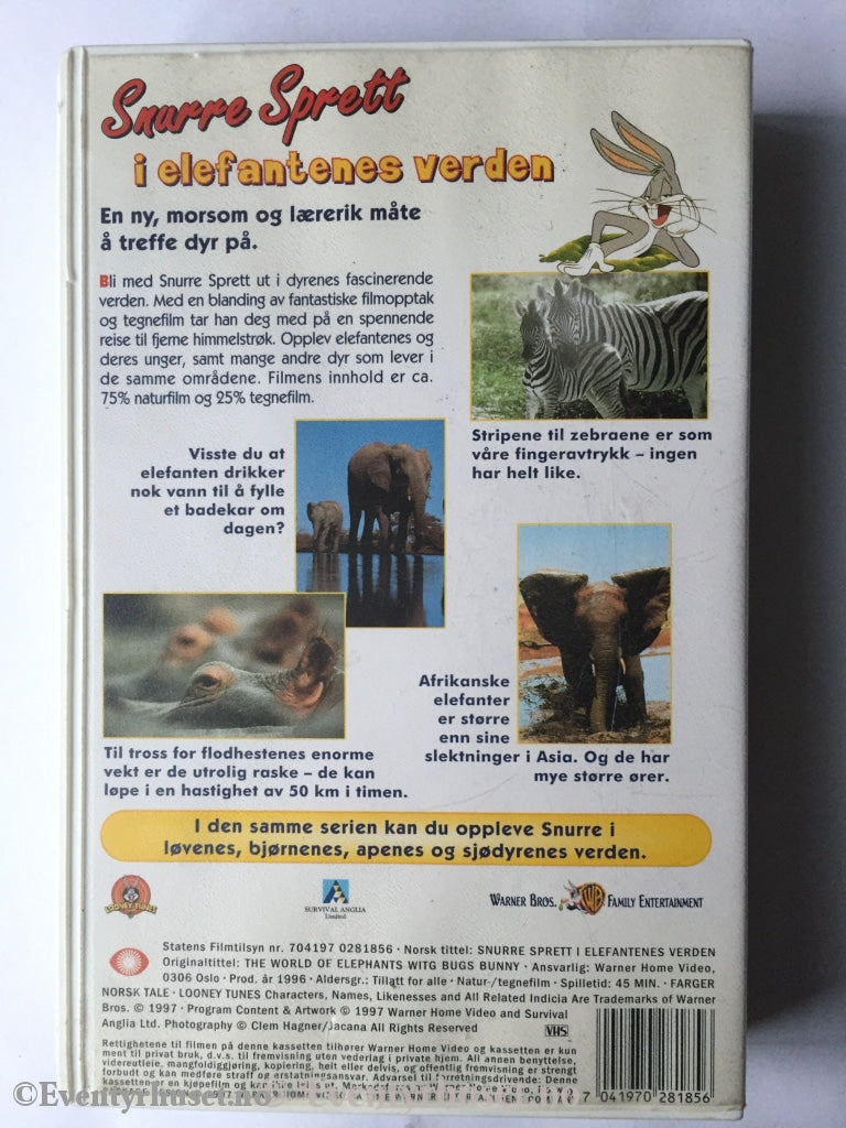 Snurre Sprett I Elefantenes Verden. 1997. Vhs. Vhs