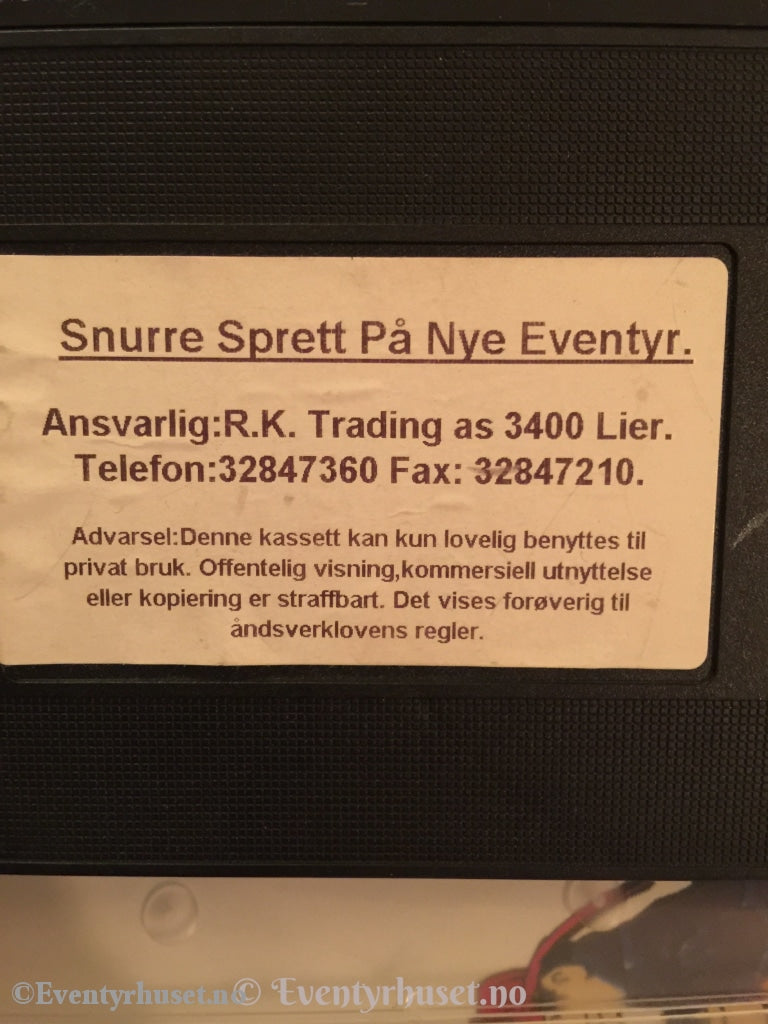 Snurre Sprett På Nye Eventyr. Vhs. Vhs