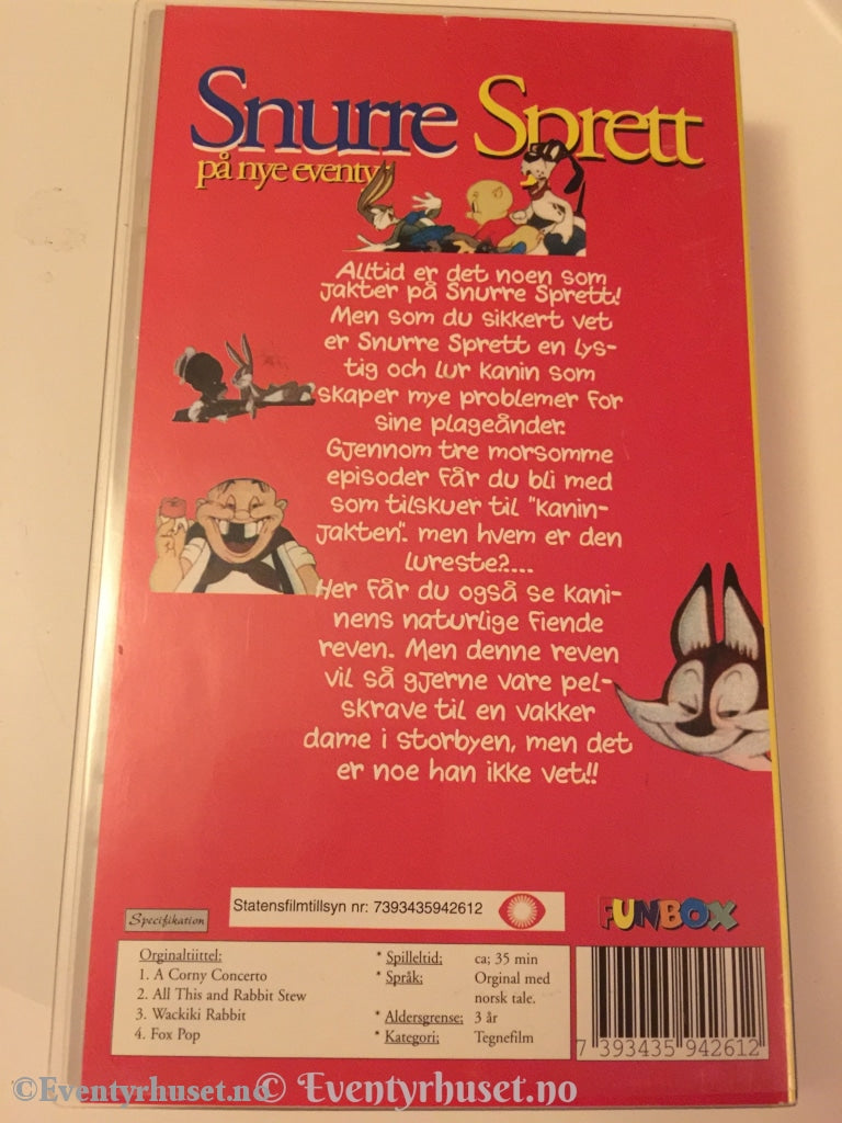 Snurre Sprett På Nye Eventyr. Vhs. Vhs