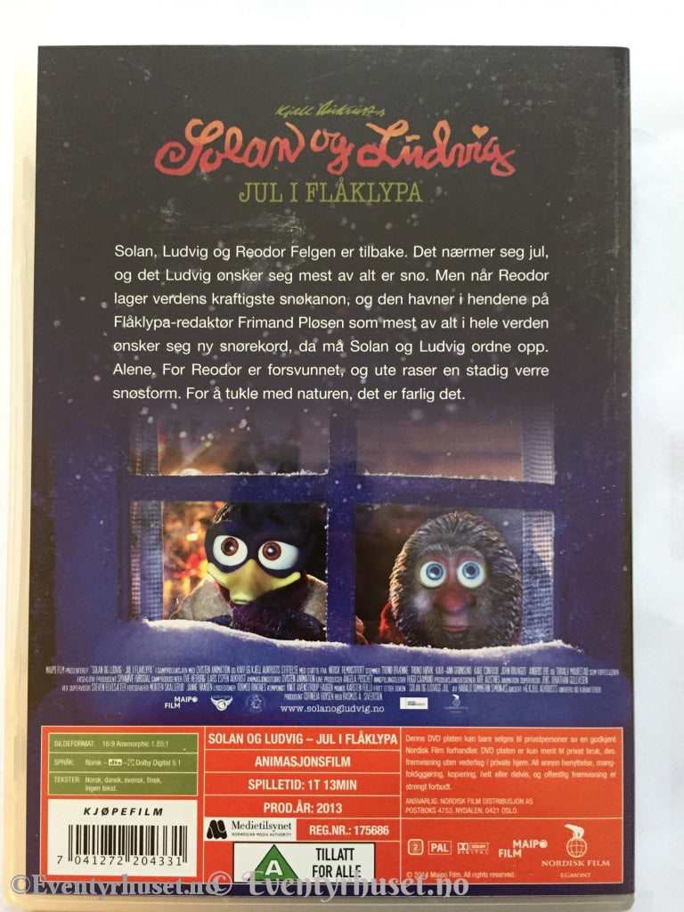 Solan og Lüdvig Jul i flåklypa. DVD. Eventyrhuset
