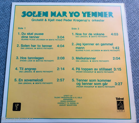 Solen Har To Tenner. Gretlill Og Kjell. 1978. Lp. Lp Plate