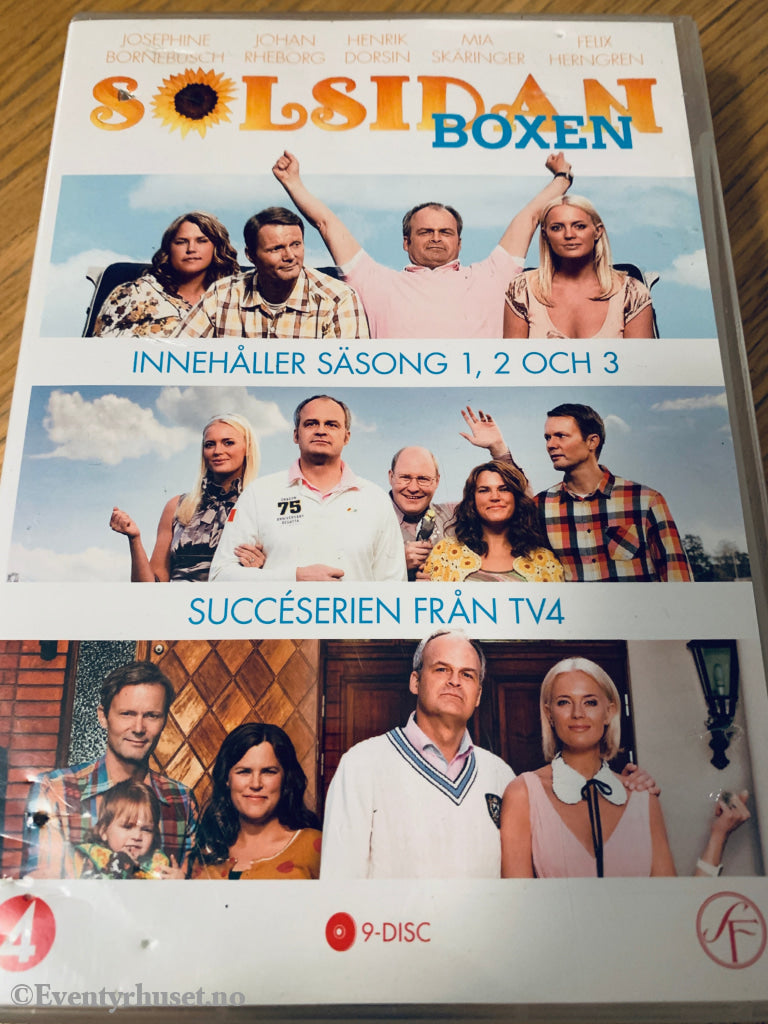 Solsidan Boxen. Sesong 1-3. 9 disker. DVD samleboks.