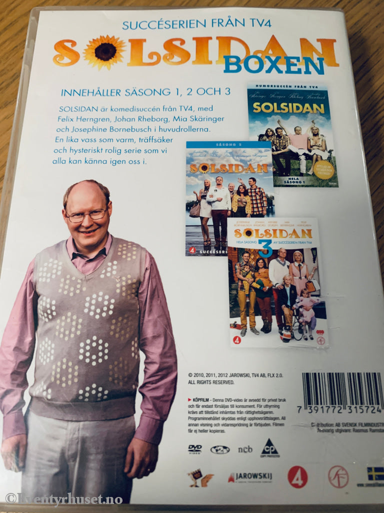 Solsidan Boxen. Sesong 1-3. 9 disker. DVD samleboks.