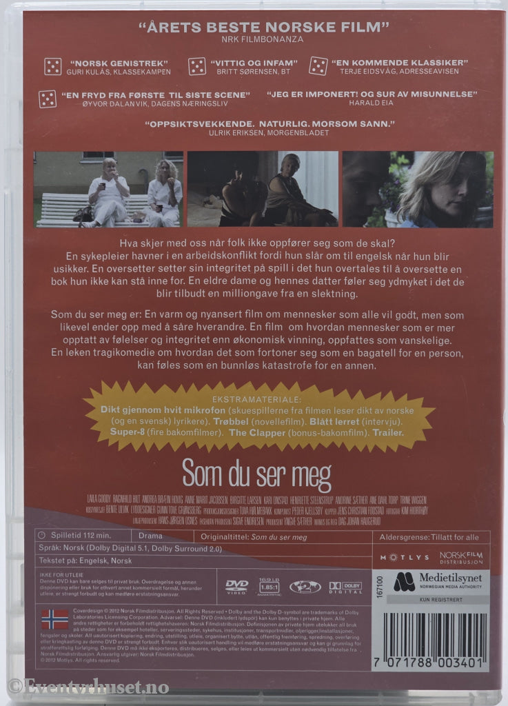 Som du ser meg. 2012. DVD.