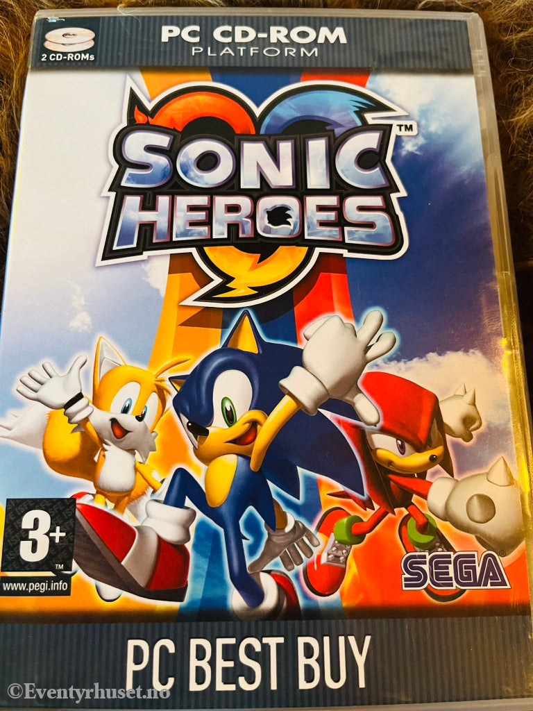 Sonic Heroes. Pc-Spill. Med Kvittering Fra Spaceworld! Pc Spill