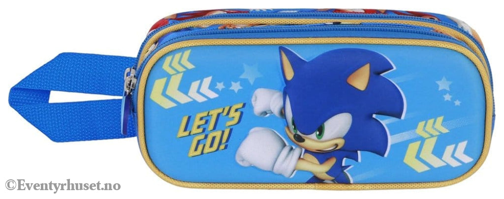 Sonic - The Hedgehog 3D Double Pencil case SEGA Go Blue Home & Gifts