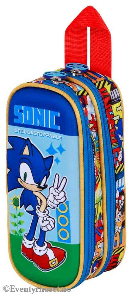 Sonic - The Hedgehog 3D Double Pencil case SEGA Unstoppable Blue Home & Gifts