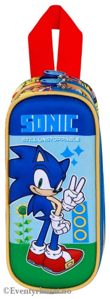 Sonic - The Hedgehog 3D Double Pencil case SEGA Unstoppable Blue Home & Gifts