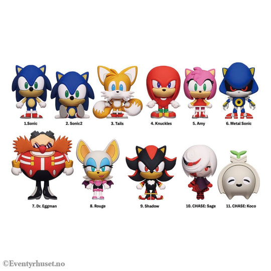 Sonic - The Hedgehog 3D PVC Bag Clips Series 1 Display (24) Fashion & Accessories