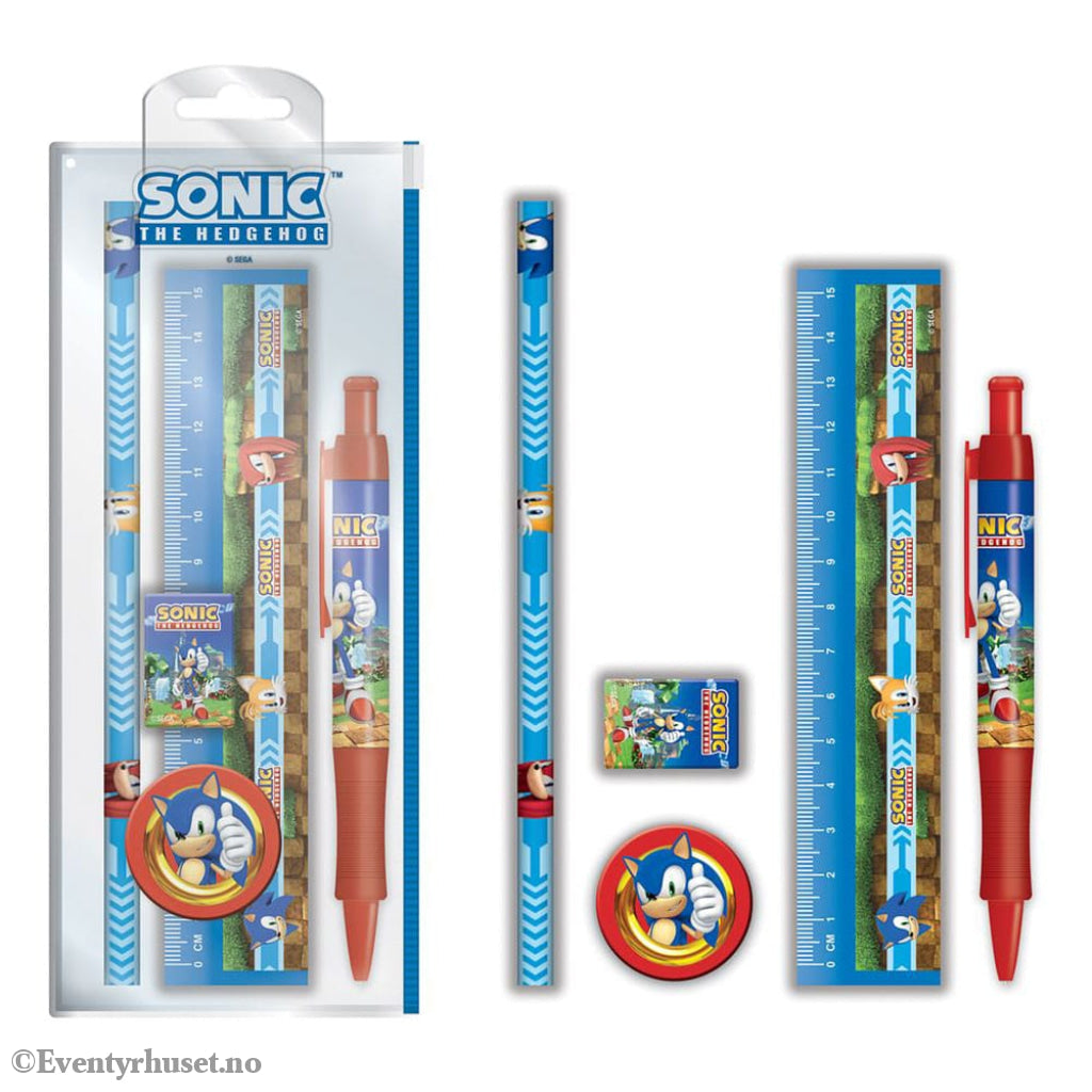 Sonic The Hedgehog 5-Piece Stationery Set Golden Rings Home & Gifts