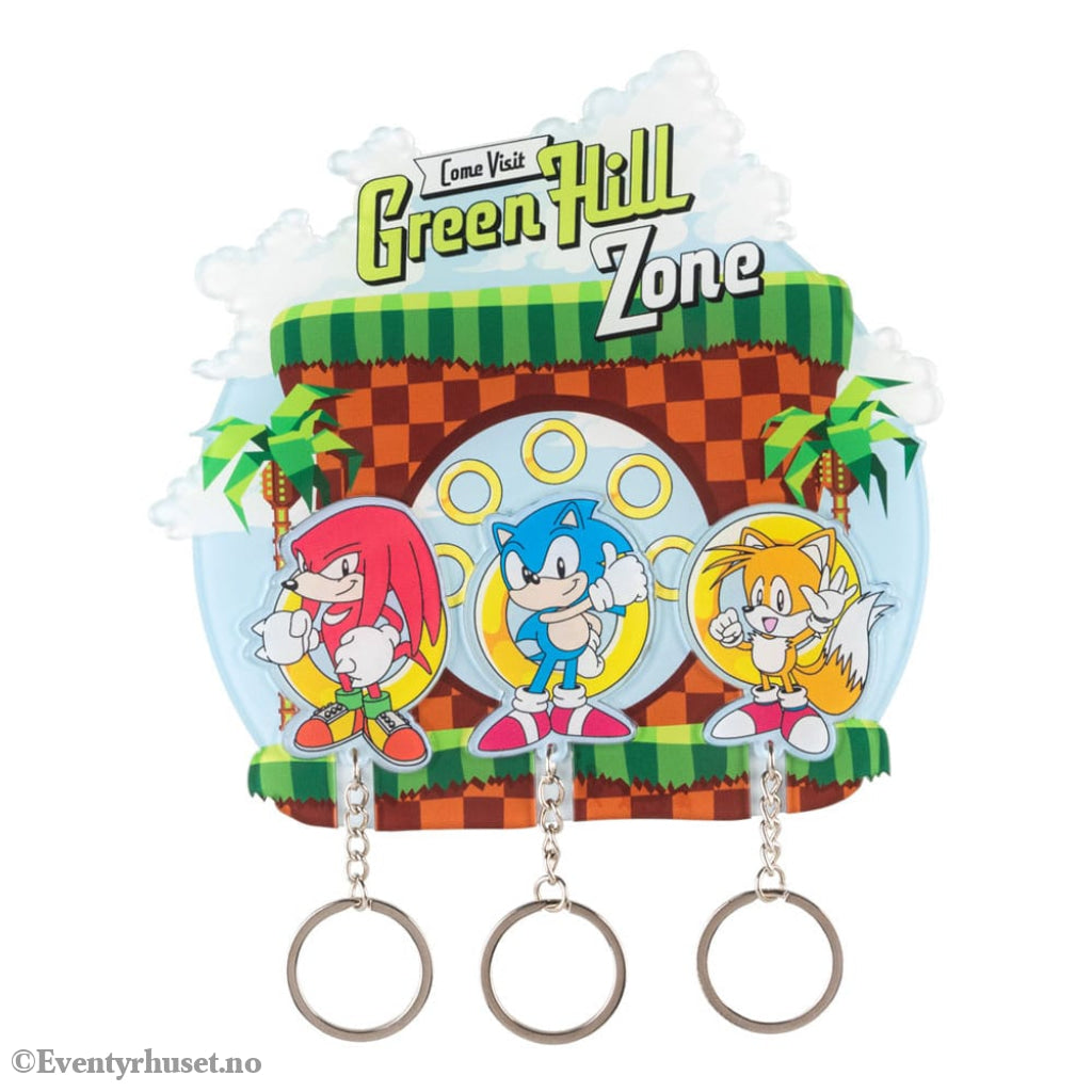 Sonic the Hedgehog Key rack incl. 3 key rings Fashion & Accessories