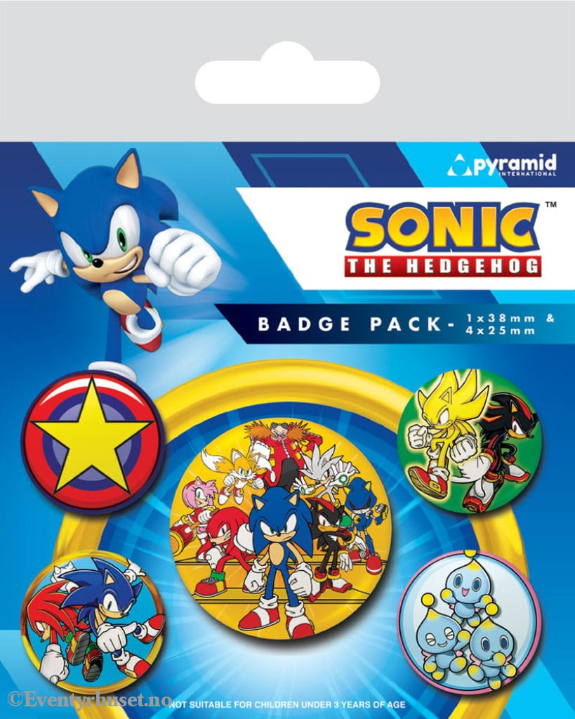 Sonic the Hedgehog Pin-Back Buttons 5-Pack Speed Team Fashion & Accessories