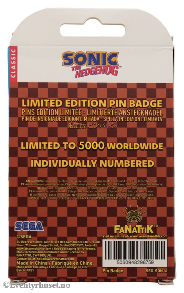 Sonic - The Hedgehog Pin Badge Dr. Eggman Egg Mobile Chained Fashion & Accessories