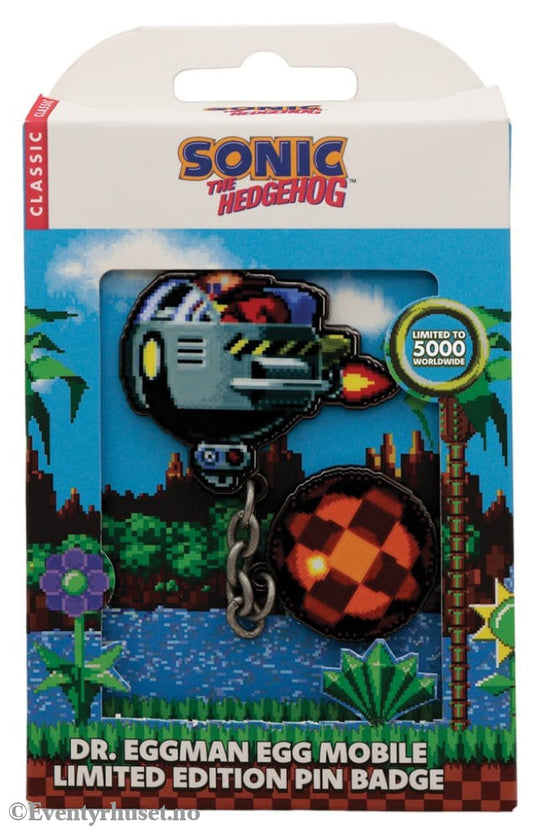 Sonic - The Hedgehog Pin Badge Dr. Eggman Egg Mobile Chained Fashion & Accessories