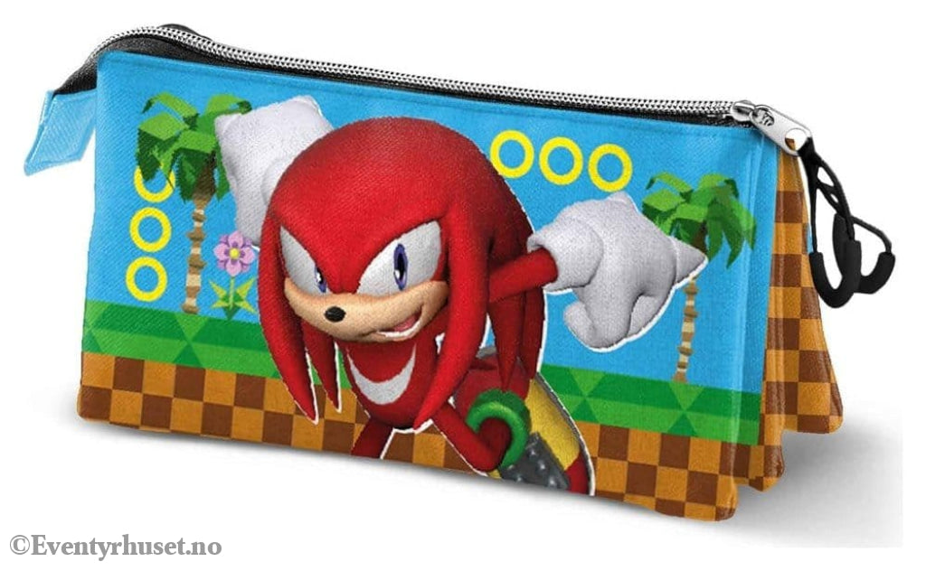 Sonic - The Hedgehog Triple Pencil case SEGA Knuckles Run Multicolour Home & Gifts