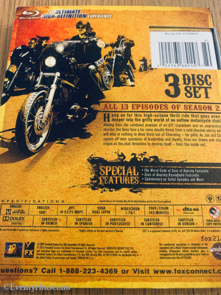 Sons of Anarchy: Sesong 2 (2009). Blu-Ray.