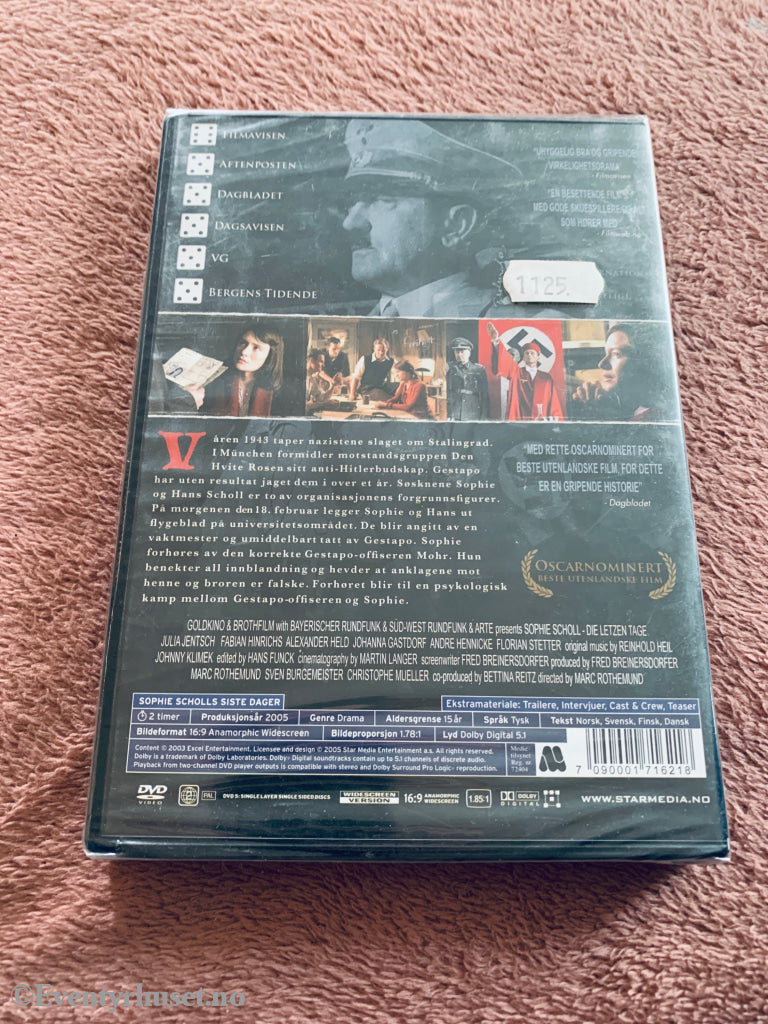 Sophie Scholls siste dager (2005). DVD. Ny i plast!