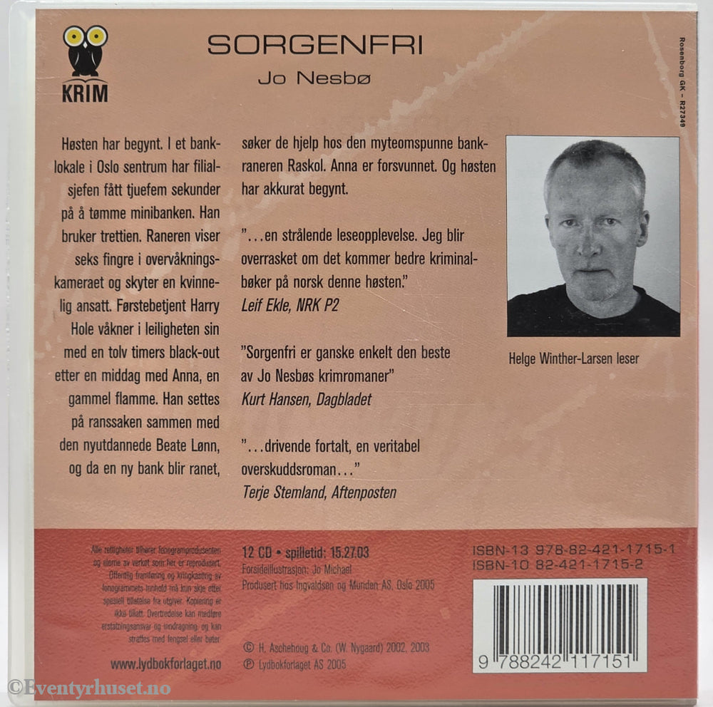 Sorgenfri – Jo Nesbø . Lydbok på CD.
