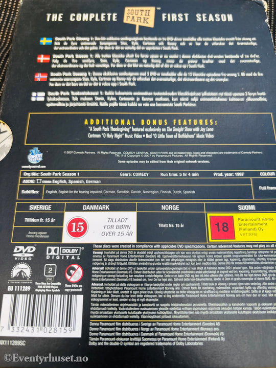 South Park Sesong 1. DVD samleboks. DVD