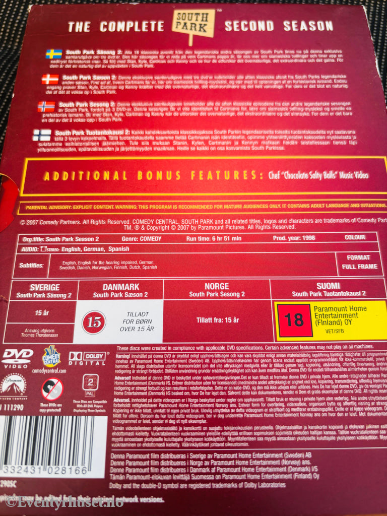 South Park Sesong 2. DVD samleboks. DVD