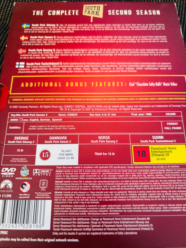 South Park Sesong 2. DVD samleboks. DVD