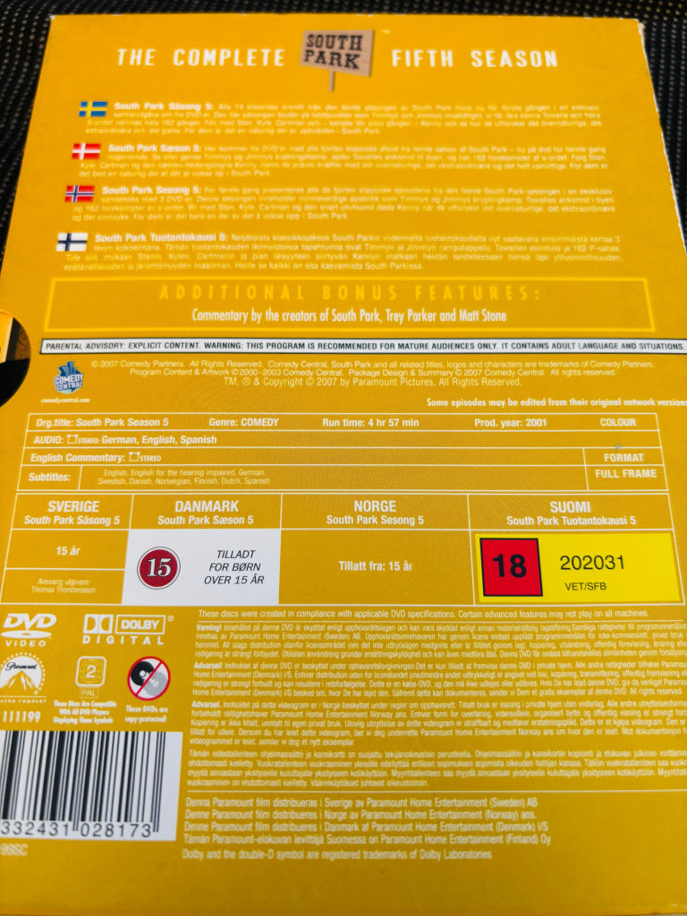 South Park Sesong 5. DVD samleboks. DVD