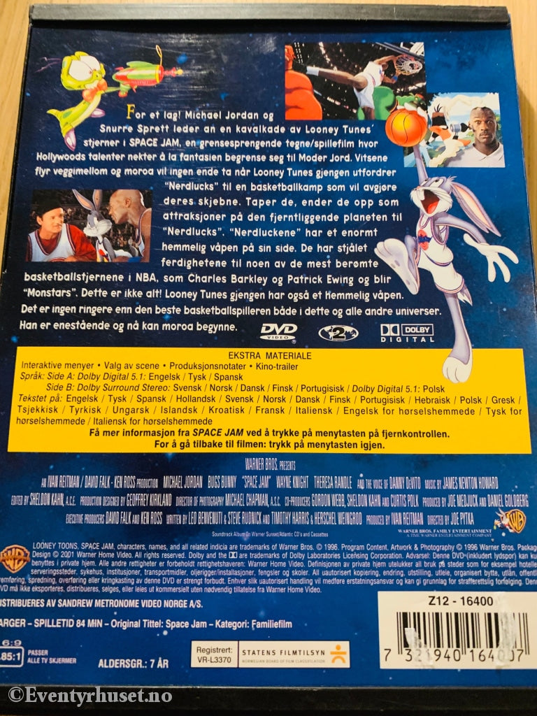Space Jam. 1996. Dvd Snap Case.