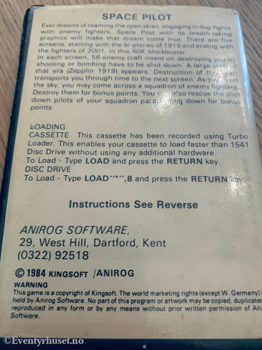 Space Pilot (1983). Commodore 64 (C64) spill solgt i Norge! Commodore 64/135