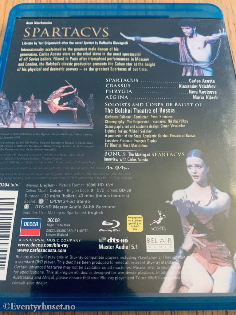 Spartacus: The Bolshoi Ballet (2010). Blu-Ray.