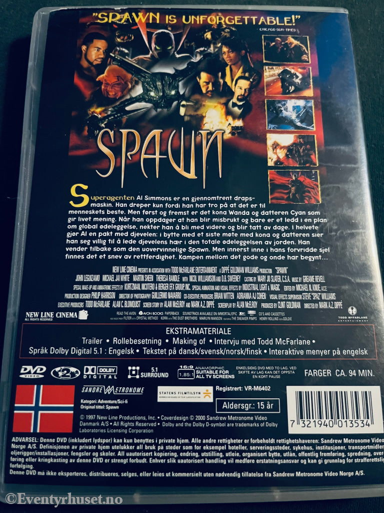 Spawn. 1997. Dvd. Norsk Utgave! Dvd