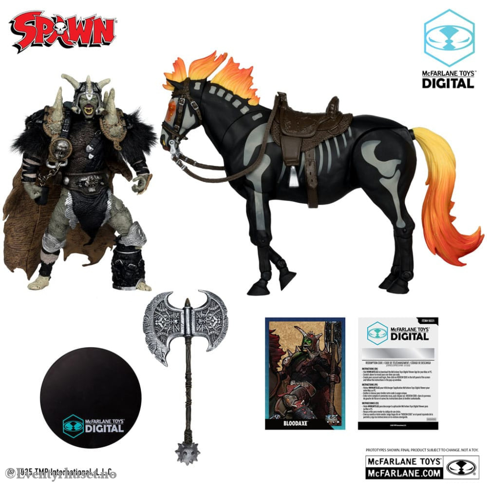 Spawn Action Figure Bloodaxe with Horse (Spawn: The Dark Ages) (McFarlane Toys 30th Anniversary) (Gold Label) 18 cm Toys