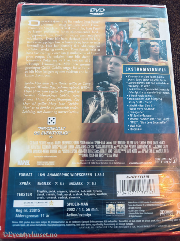 Spider-Man (2002). DVD. Ny i plast!