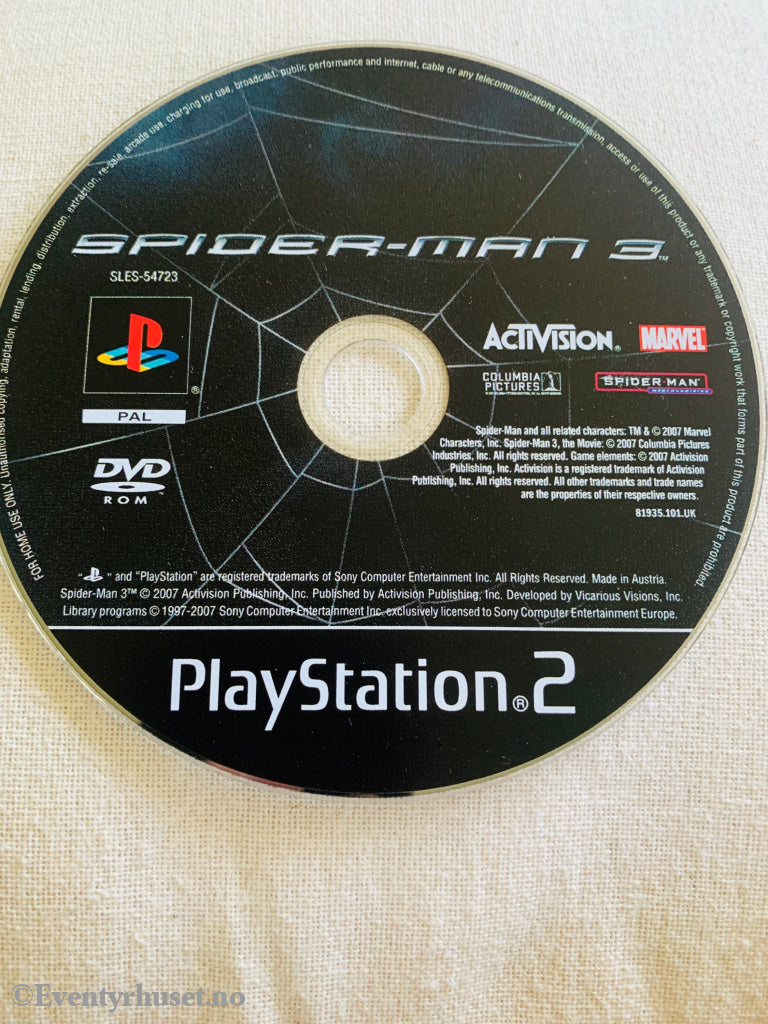 Spider-Man 3. PS2-spill. Kun disk!