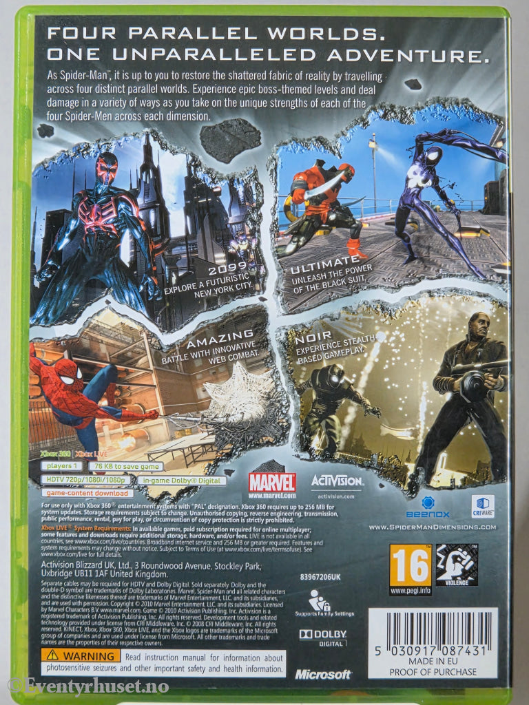 Spider-Man: Shattered Dimensions. Xbox 360