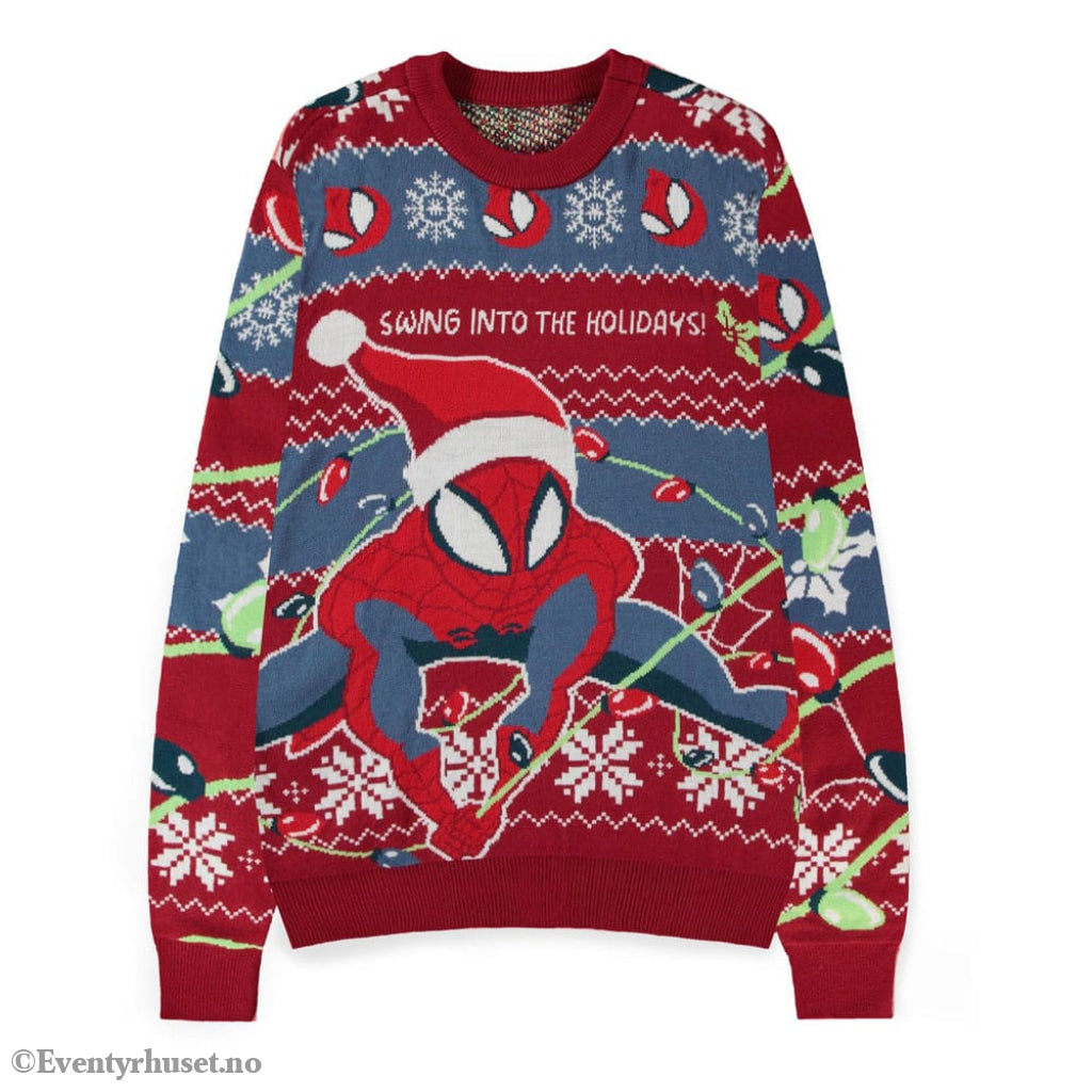 Spider-Man Sweater Swing into the Holidays (Christmas Jumper) Size S Fashion & Accessories