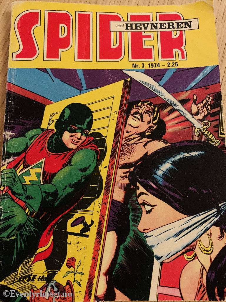 Spider Med Hevneren. 1974/03. Pocketbok