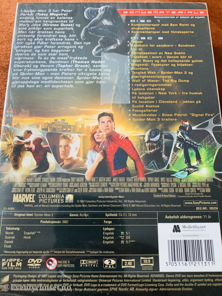 Spiderman 3. Dvd. Ny I Plast! Dvd