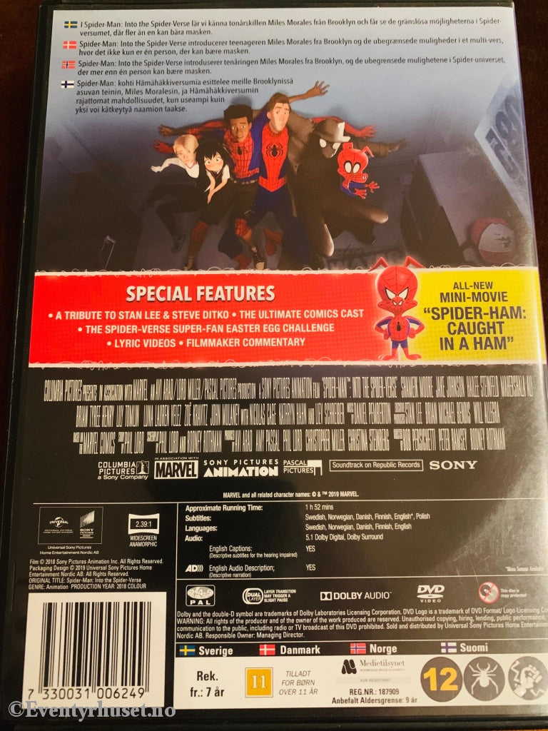 Spiderman - Into The Spider-Verse. 2018/2019. Dvd. Dvd