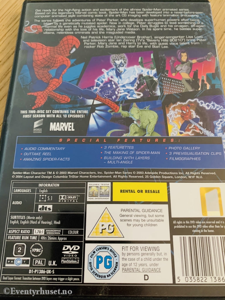 Spiderman - The Animated Series. Sesong 1. Dvd. Uten Norsk Tale/tekst. Dvd