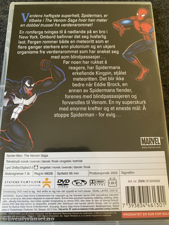 Spiderman - The Venom Saga. 2003. Dvd. Dvd