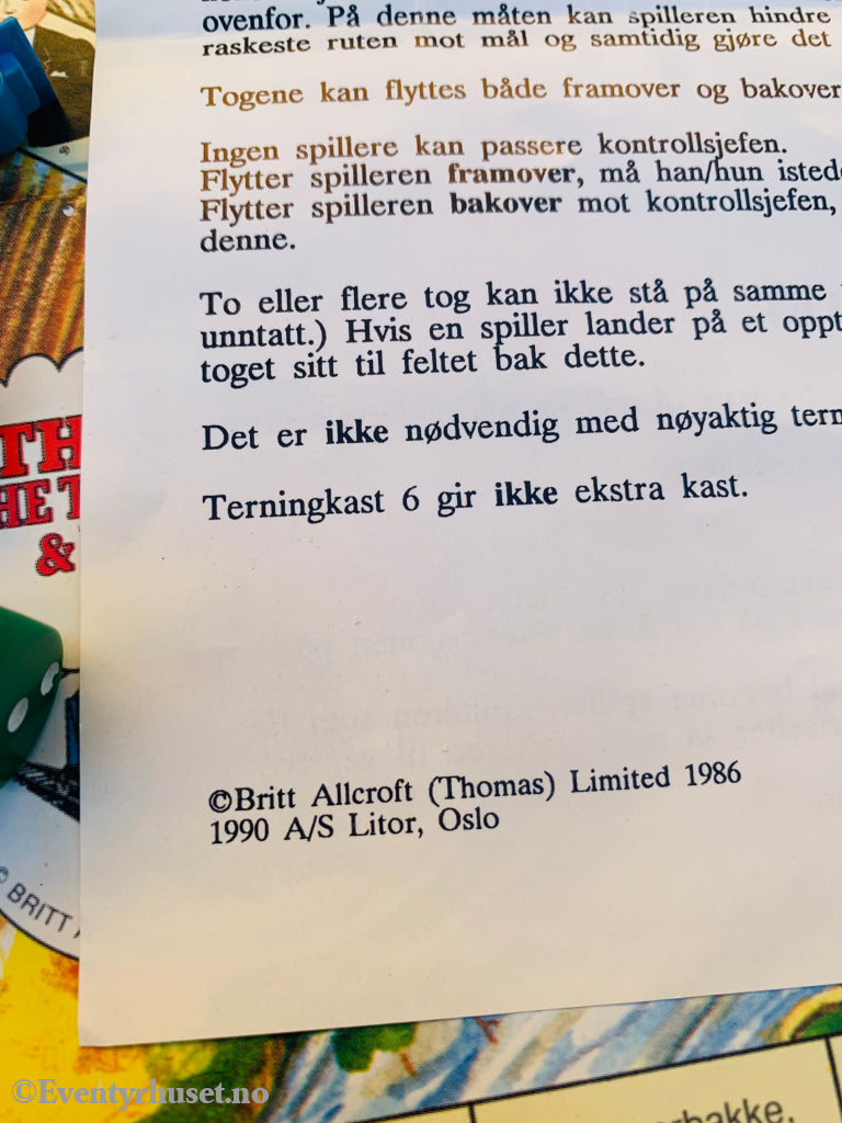 Spillet Om Lokomotivet Thomas. 1986/90. Brettspill. Brettspill