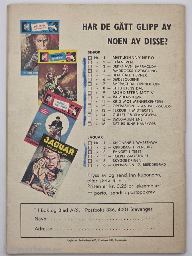 Spion 13. September 1975. På flukt for SS. Hefte.