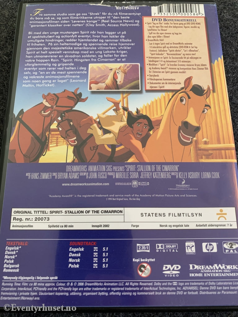 Spirit - Hingsten Fra Cimarron. 2002. Dvd. Dvd