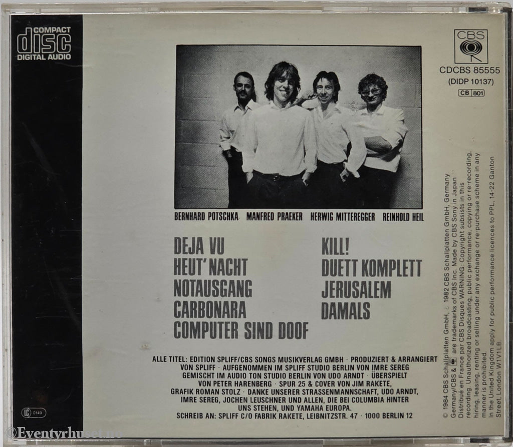 Spliff. 1982. 85555. Musikk-CD.