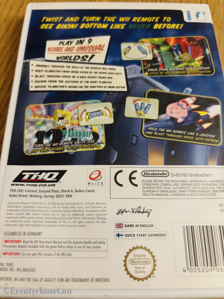 Spongebob Squarepants: Creature from the Krusty Krab . Nintendo Wii.