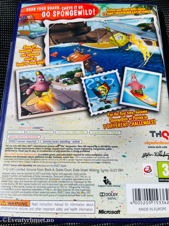 Spongebob Surf & Skate Roadtrip. Xbox 360 Kinect.